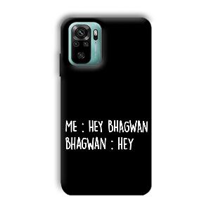 Hey Bhagwan Phone Customized Printed Back Cover for Xiaomi Redmi Note 10