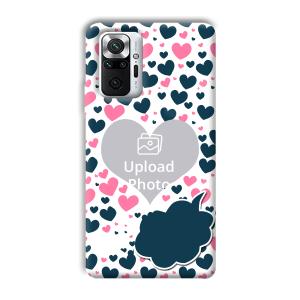 Blue & Pink Hearts Customized Printed Back Cover for Xiaomi Redmi Note 10 Pro Max