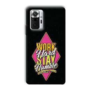 Work Hard Quote Phone Customized Printed Back Cover for Xiaomi Redmi Note 10 Pro Max