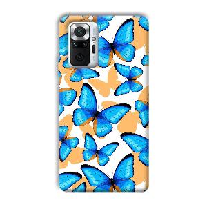 Blue Butterflies Phone Customized Printed Back Cover for Xiaomi Redmi Note 10 Pro Max