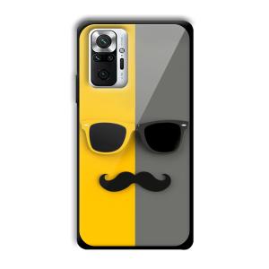 Yellow and Grey Sunglass Customized Printed Glass Back Cover for Xiaomi Redmi Note 10 Pro Max