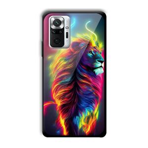Neon Lion Customized Printed Glass Back Cover for Xiaomi Redmi Note 10 Pro Max