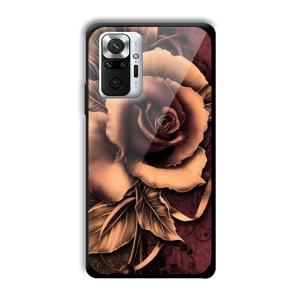 Brown Rose Customized Printed Glass Back Cover for Xiaomi Redmi Note 10 Pro Max