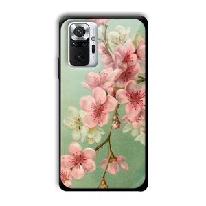 Pink Flowers Customized Printed Glass Back Cover for Xiaomi Redmi Note 10 Pro Max