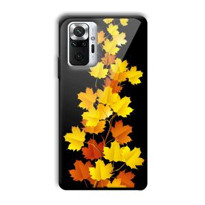 Golden Leaves Customized Printed Glass Back Cover for Xiaomi Redmi Note 10 Pro Max