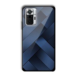 Blue Criss Cross Customized Printed Glass Back Cover for Xiaomi Redmi Note 10 Pro Max