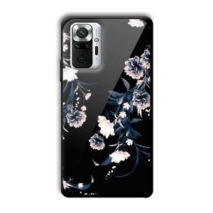 Dark Flowers Customized Printed Glass Back Cover for Xiaomi Redmi Note 10 Pro Max