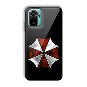Red and Silver Customized Printed Glass Back Cover for Xiaomi Redmi Note 10