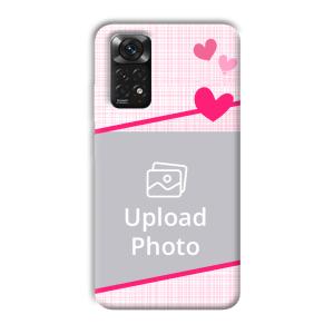 Pink Check Customized Printed Back Cover for Xiaomi Redmi Note 11