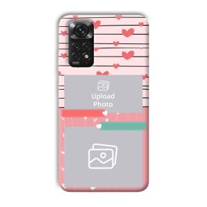 Pink Hearts Customized Printed Back Cover for Xiaomi Redmi Note 11