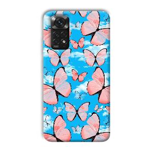 Pink Butterflies Phone Customized Printed Back Cover for Xiaomi Redmi Note 11