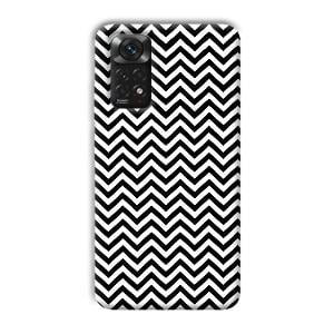 Black White Zig Zag Phone Customized Printed Back Cover for Xiaomi Redmi Note 11
