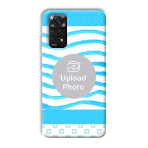 Blue Wavy Design Customized Printed Back Cover for Xiaomi Redmi Note 11S
