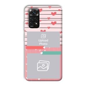 Pink Hearts Customized Printed Back Cover for Xiaomi Redmi Note 11S
