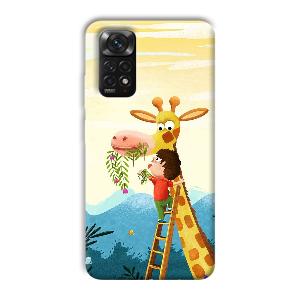 Giraffe & The Boy Phone Customized Printed Back Cover for Xiaomi Redmi Note 11S