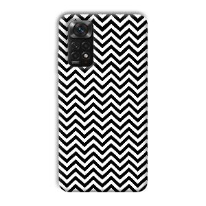 Black White Zig Zag Phone Customized Printed Back Cover for Xiaomi Redmi Note 11S