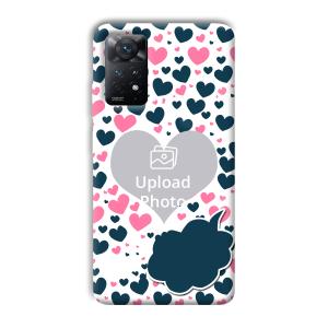 Blue & Pink Hearts Customized Printed Back Cover for Xiaomi Redmi Note 11 Pro Plus 5G