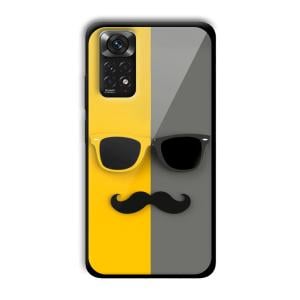 Yellow and Grey Sunglass Customized Printed Glass Back Cover for Xiaomi Redmi Note 11