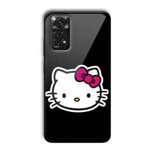 Cute Kitty Customized Printed Glass Back Cover for Xiaomi Redmi Note 11