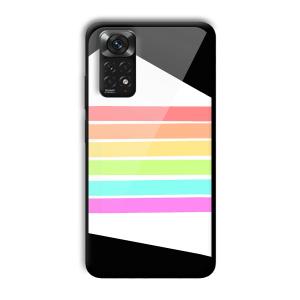 Colorful Stripes Customized Printed Glass Back Cover for Xiaomi Redmi Note 11