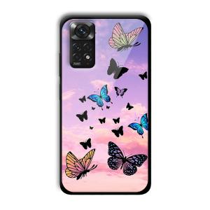 Butterflies Customized Printed Glass Back Cover for Xiaomi Redmi Note 11