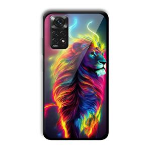 Neon Lion Customized Printed Glass Back Cover for Xiaomi Redmi Note 11