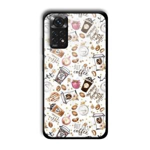 But Coffee First Customized Printed Glass Back Cover for Xiaomi Redmi Note 11