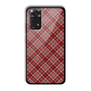 Red Checks Customized Printed Glass Back Cover for Xiaomi Redmi Note 11