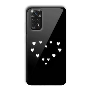 Little White Hearts Customized Printed Glass Back Cover for Xiaomi Redmi Note 11