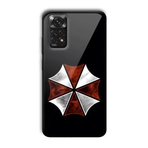 Red and Silver Customized Printed Glass Back Cover for Xiaomi Redmi Note 11