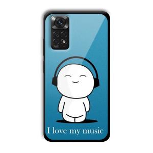 I Love my Music Customized Printed Glass Back Cover for Xiaomi Redmi Note 11