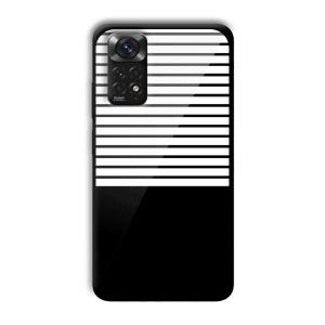 White and Black Stripes Customized Printed Glass Back Cover for Xiaomi Redmi Note 11