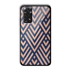 Gold and Blue Customized Printed Glass Back Cover for Xiaomi Redmi Note 11