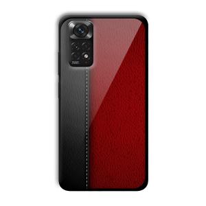 Leather Texture Customized Printed Glass Back Cover for Xiaomi Redmi Note 11