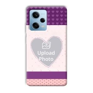 Purple Hearts Customized Printed Back Cover for Redmi Note 12 5G