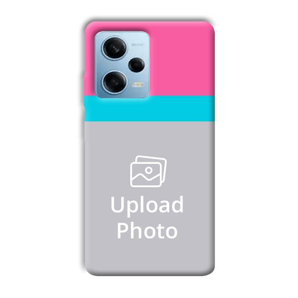 Pink & Sky Blue Customized Printed Back Cover for Redmi Note 12 5G