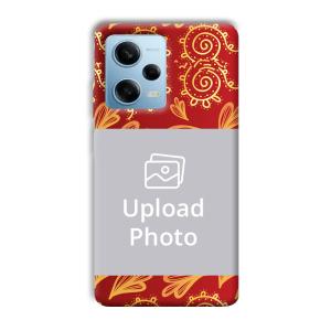 Red Design Customized Printed Back Cover for Redmi Note 12 5G