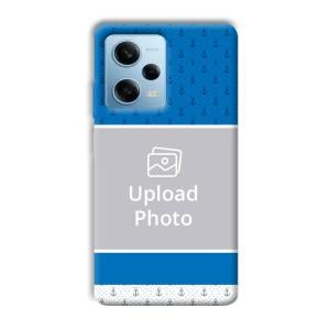 Blue White Design Customized Printed Back Cover for Redmi Note 12 5G