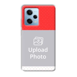 Red White Customized Printed Back Cover for Redmi Note 12 5G
