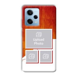 Red White Background Customized Printed Back Cover for Redmi Note 12 5G