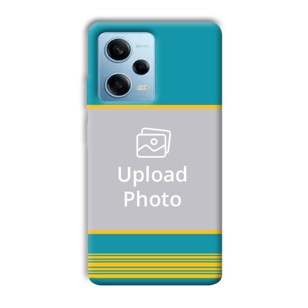Yellow Blue Design Customized Printed Back Cover for Redmi Note 12 5G