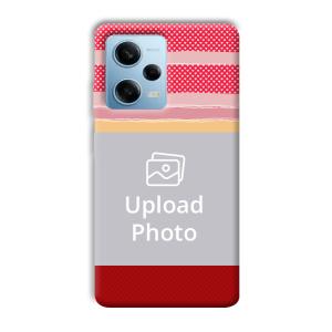 Red Pink Design Customized Printed Back Cover for Redmi Note 12 5G
