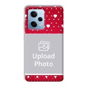 White Hearts Customized Printed Back Cover for Redmi Note 12 5G