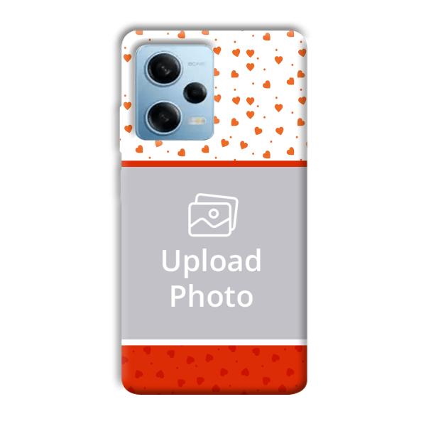 Orange Hearts Customized Printed Back Cover for Redmi Note 12 5G