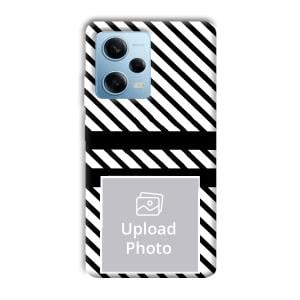 White Black Customized Printed Back Cover for Redmi Note 12 5G