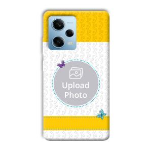 Butterflies & Yellow Customized Printed Back Cover for Redmi Note 12 5G