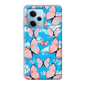 Pink Butterflies Phone Customized Printed Back Cover for Redmi Note 12 5G