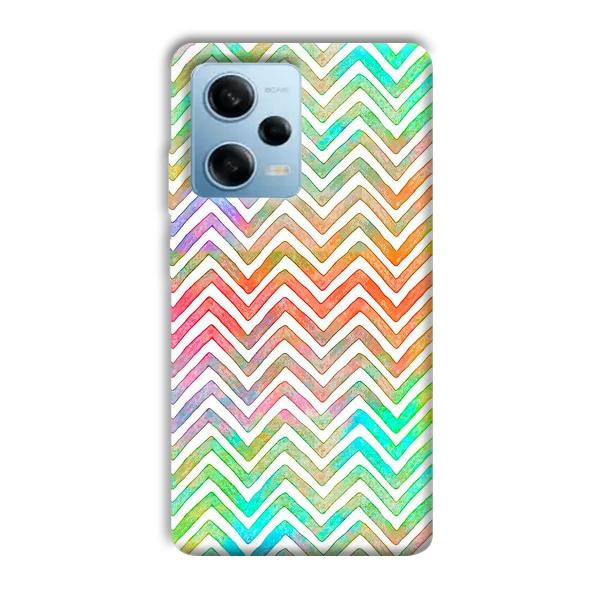 White Zig Zag Pattern Phone Customized Printed Back Cover for Redmi Note 12 5G