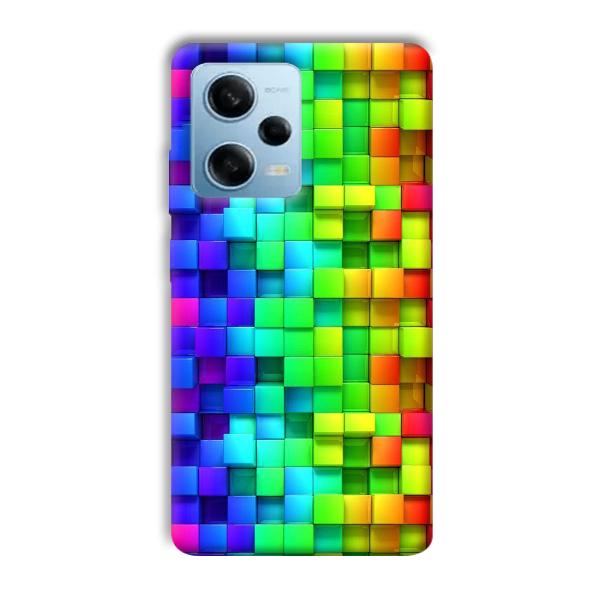 Square Blocks Phone Customized Printed Back Cover for Redmi Note 12 5G