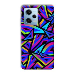 Blue Triangles Phone Customized Printed Back Cover for Redmi Note 12 5G